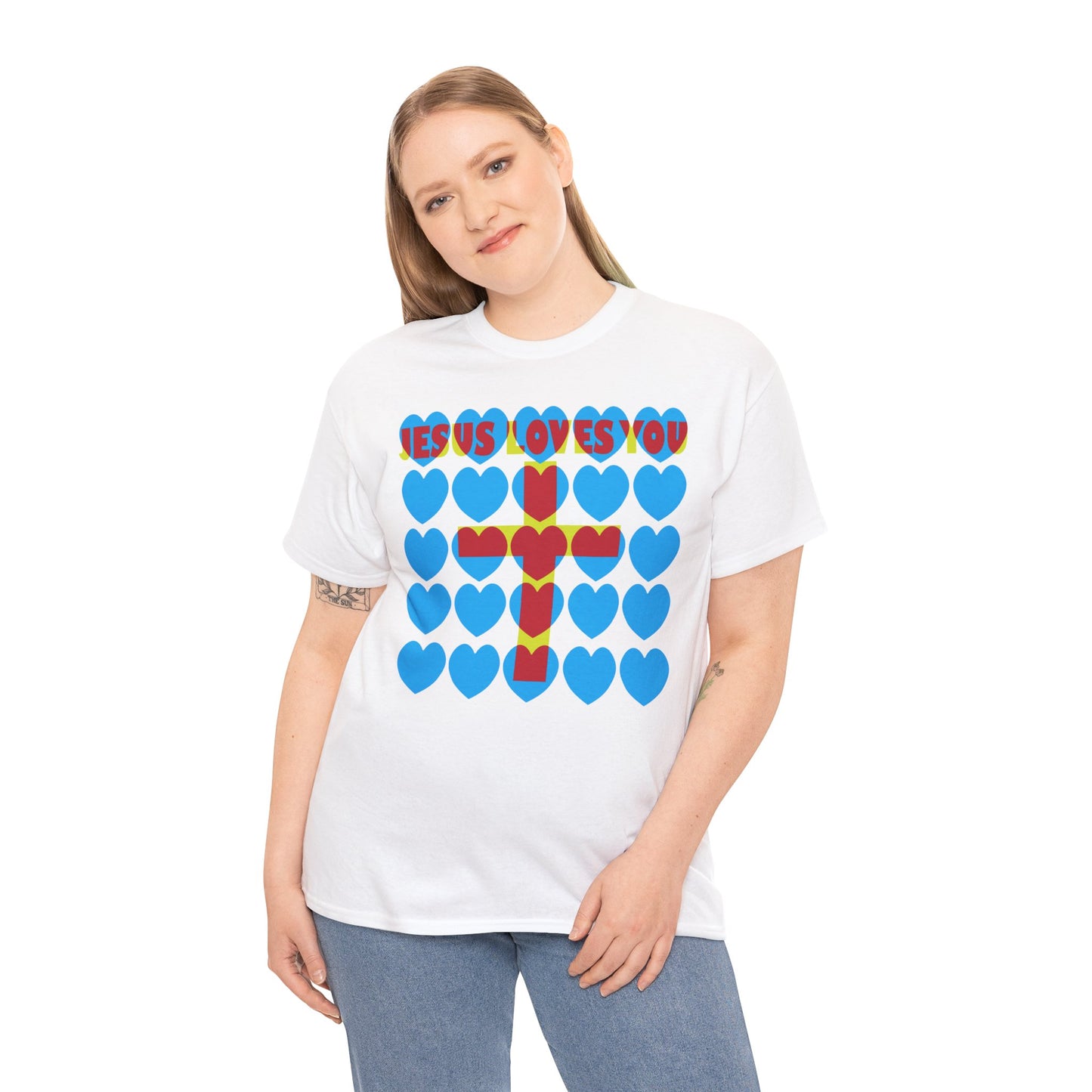 Jesus Loves You Christian inspired T-shirt design.
