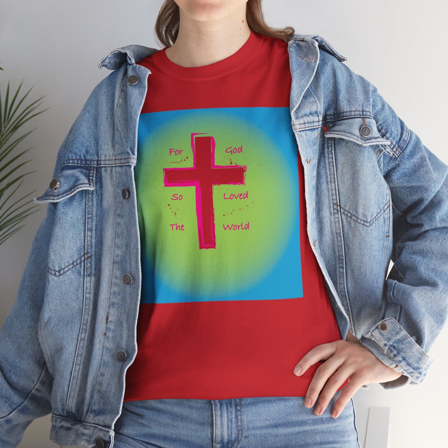 For God so Loved the World Christian T-shirt design.