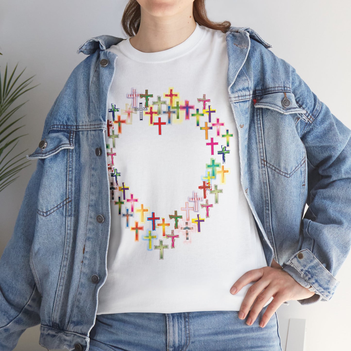 Crosses in the form of a heart christian inspired T-shirt design.
