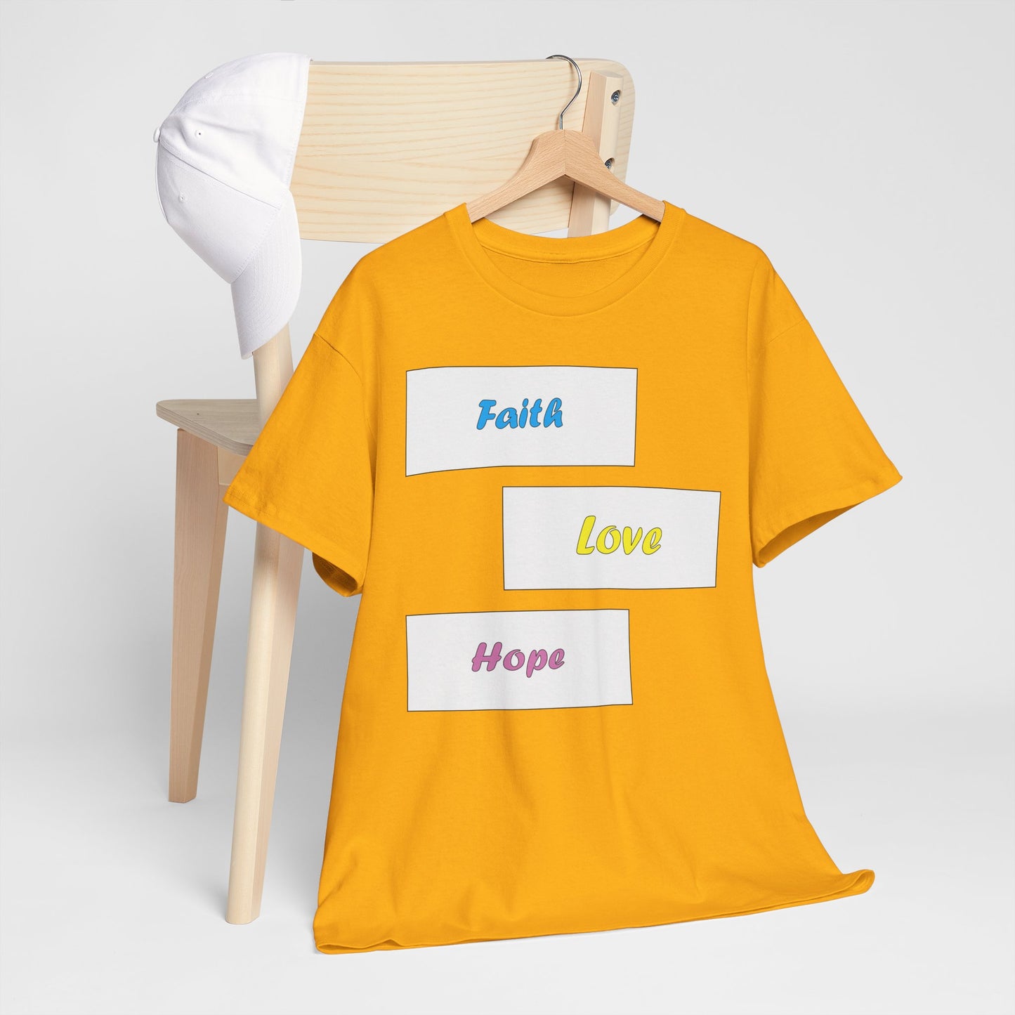 Faith, Love, Hope Christian inspired T-Shirt design.