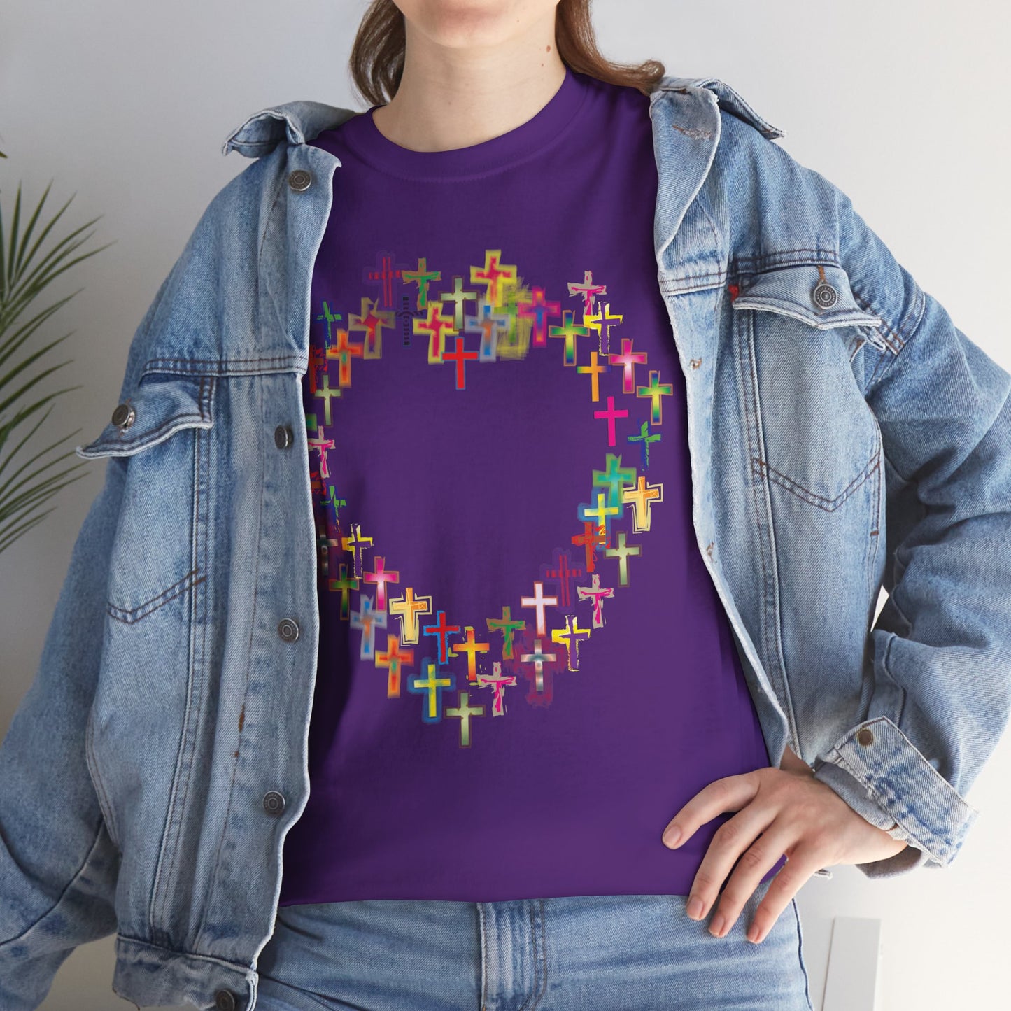 Crosses in the form of a heart christian inspired T-shirt design.