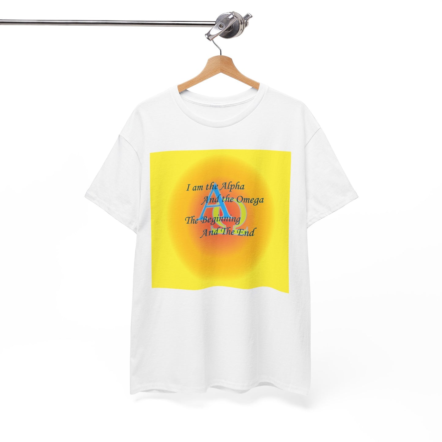 Faith Inspired Alpha and Omega Tee Shirt design.