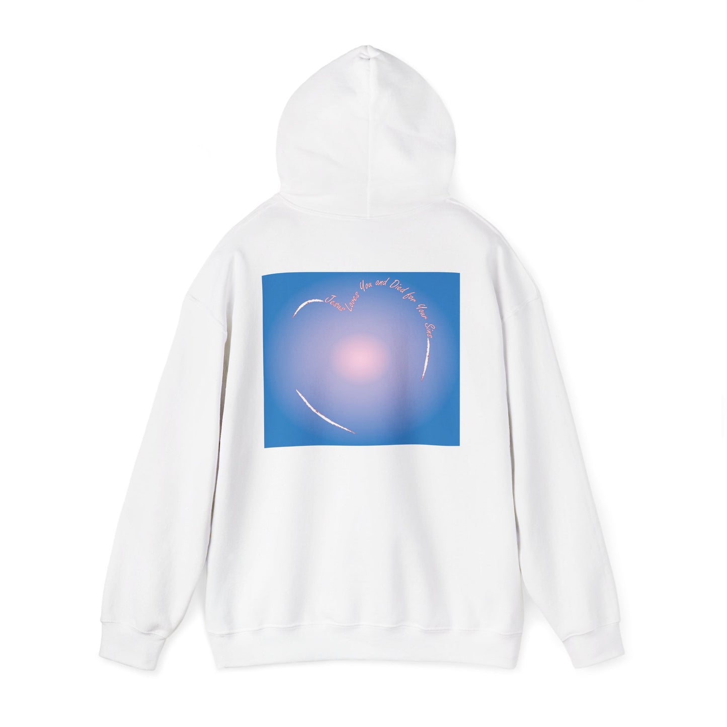 Jesus loves you and died for your sins with hearthoodie design.