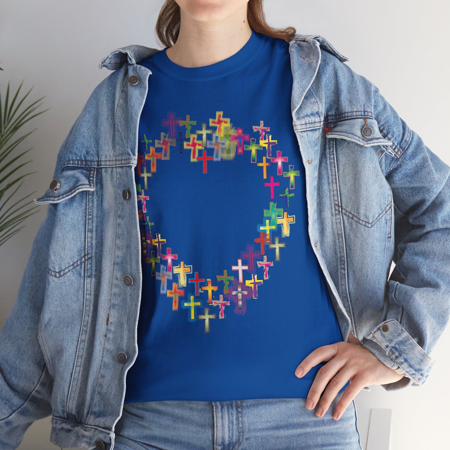 Crosses in the form of a heart christian inspired T-shirt design.