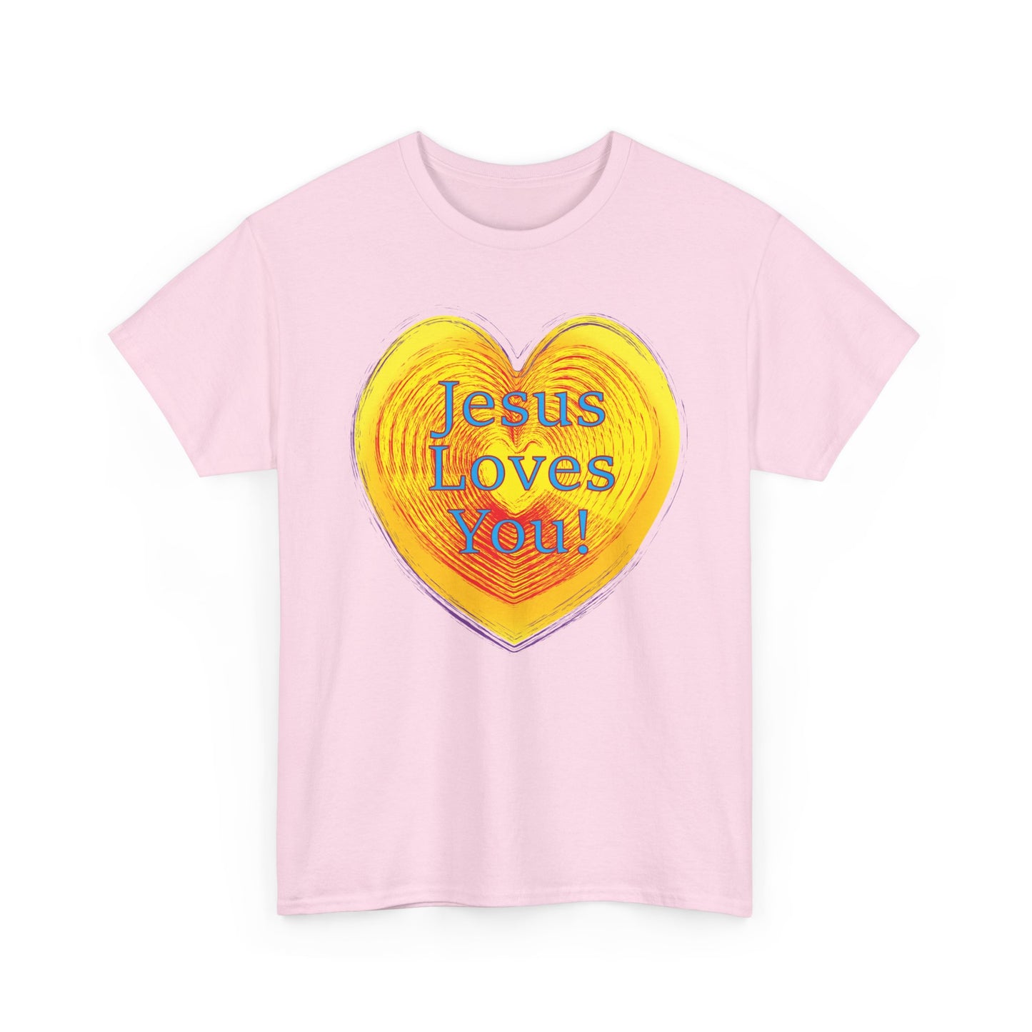 Jesus Loves You with heart Christian inspired T-Shirt design.