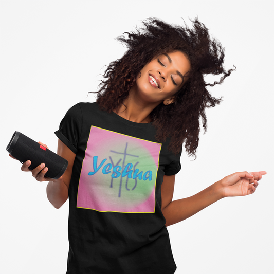 Ancient Greek name of Jesus with cross Christian T-shirt design.