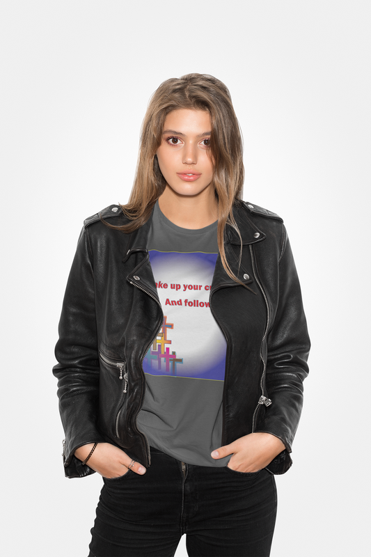 Christian faith-based motivational T-Shirt, challenging one's self and others to a walk of faith.