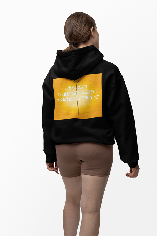 Psalm 23 inspired Christian hoodie design.