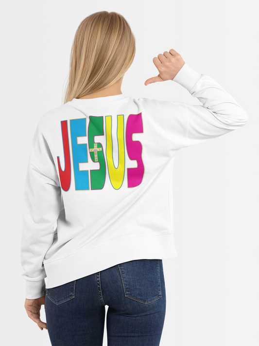 Name of Jesus sweatshirt design.