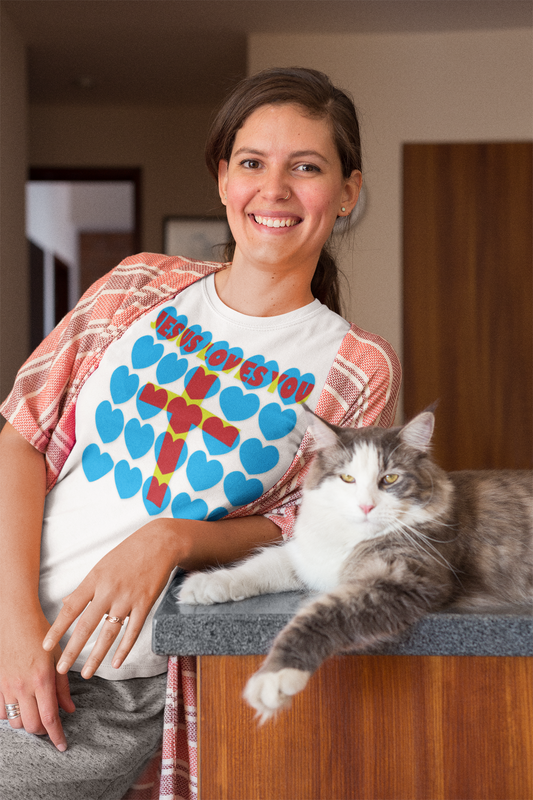 Jesus Loves You Christian inspired T-shirt design.