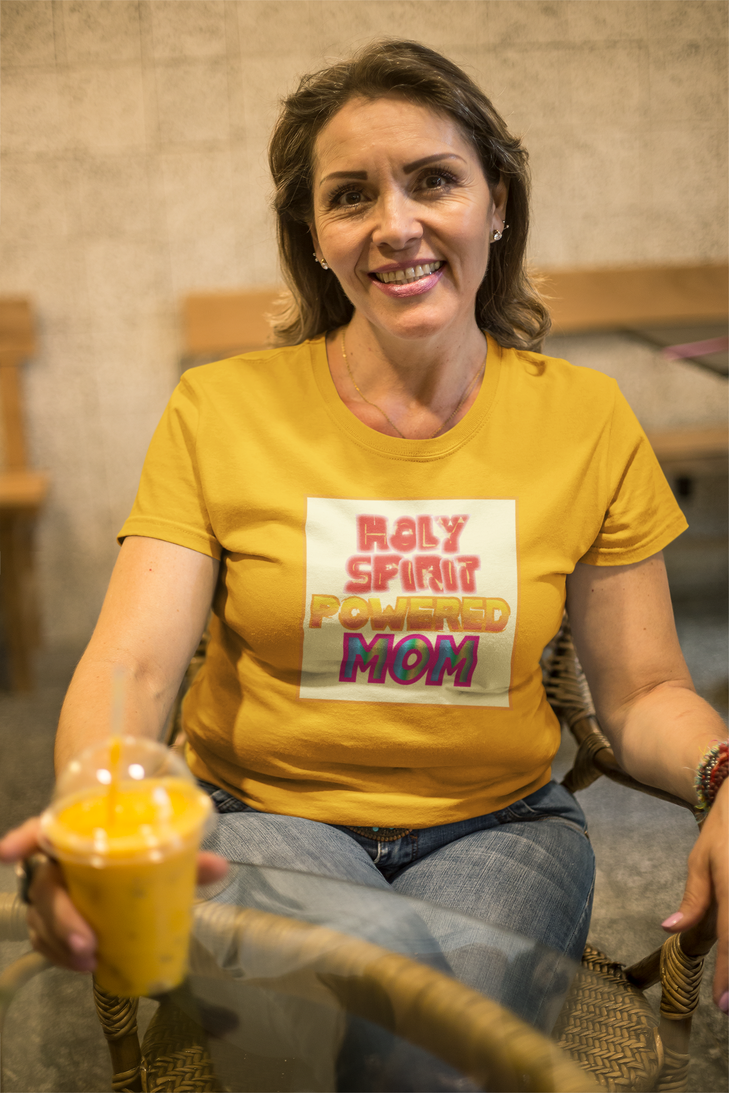 Holy Spirit Powered Mom christian inspired T-shirt design.