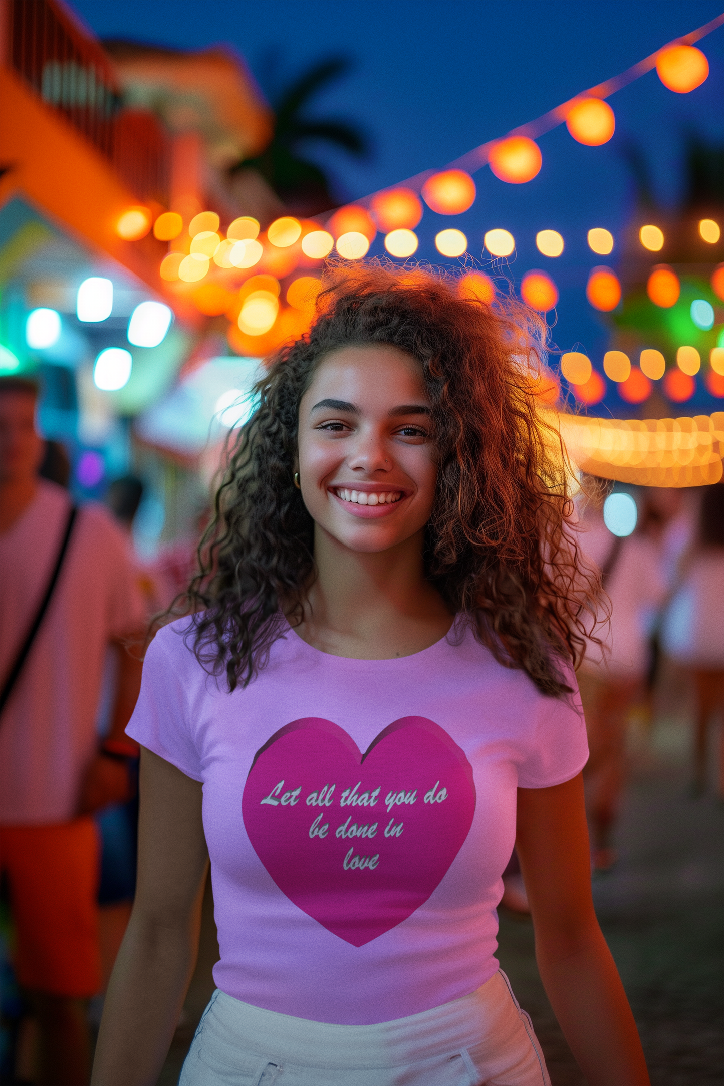 Let all that you do be done in love christian inspired T-shirt design.