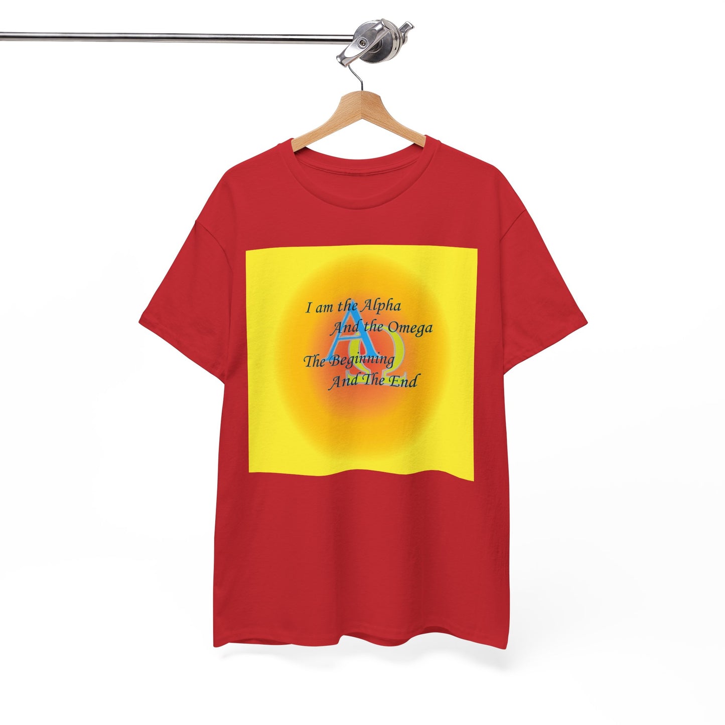 Faith Inspired Alpha and Omega Tee Shirt design.
