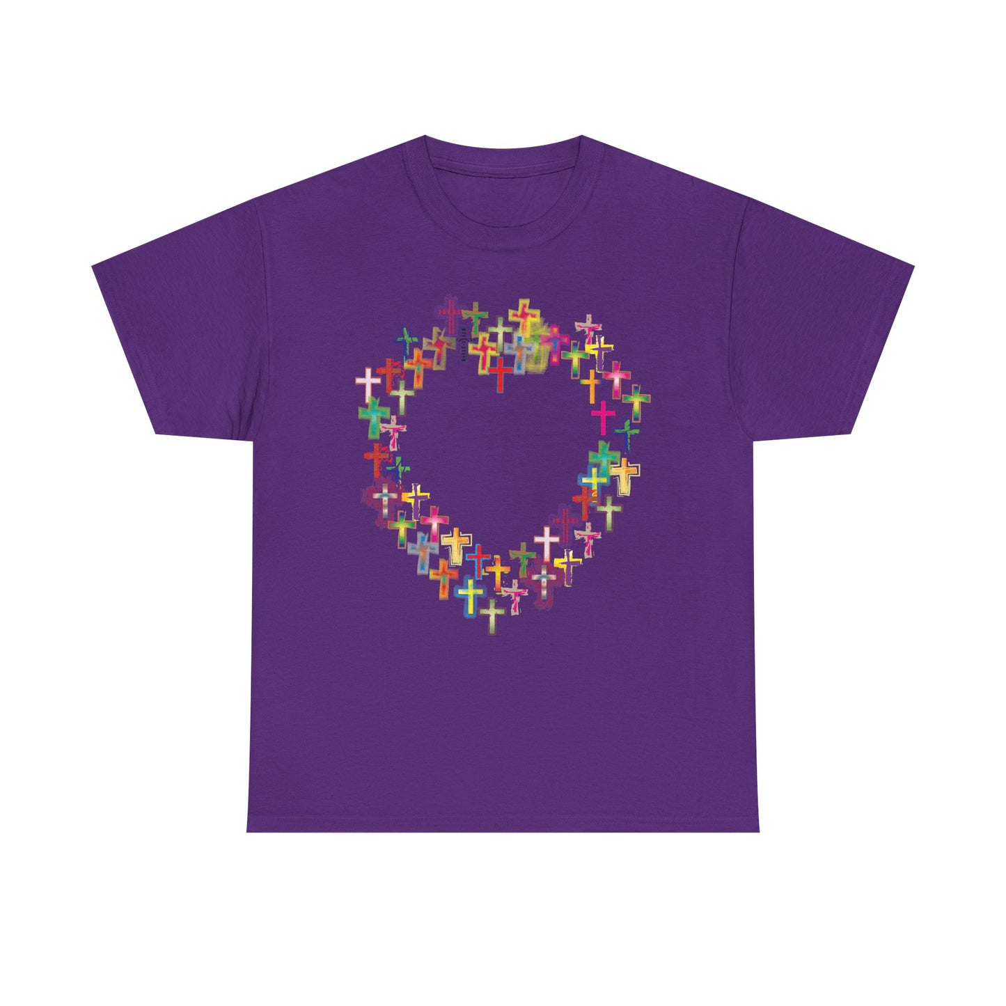 Crosses in the form of a heart christian inspired T-shirt design.