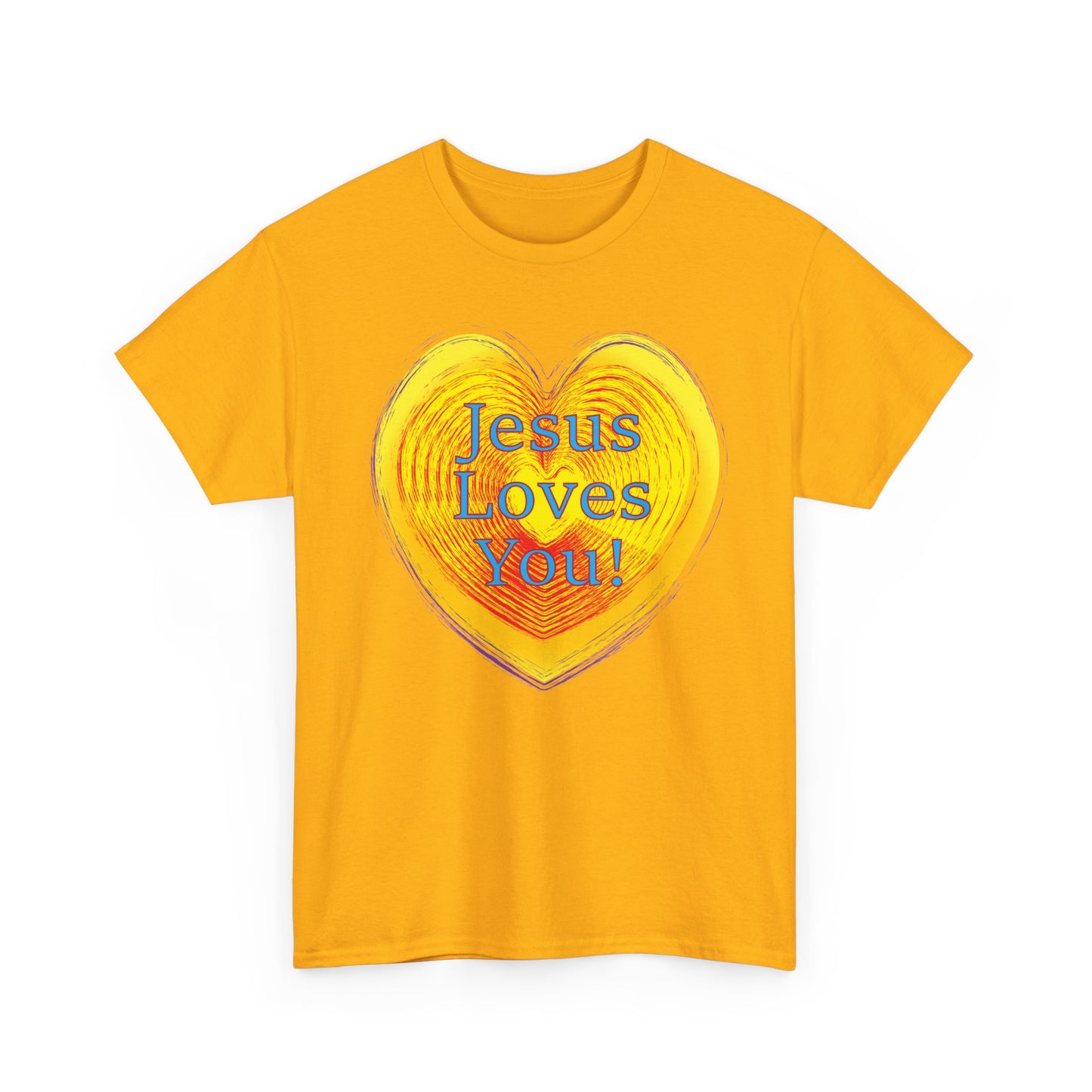 Jesus Loves You with heart Christian inspired T-Shirt design.