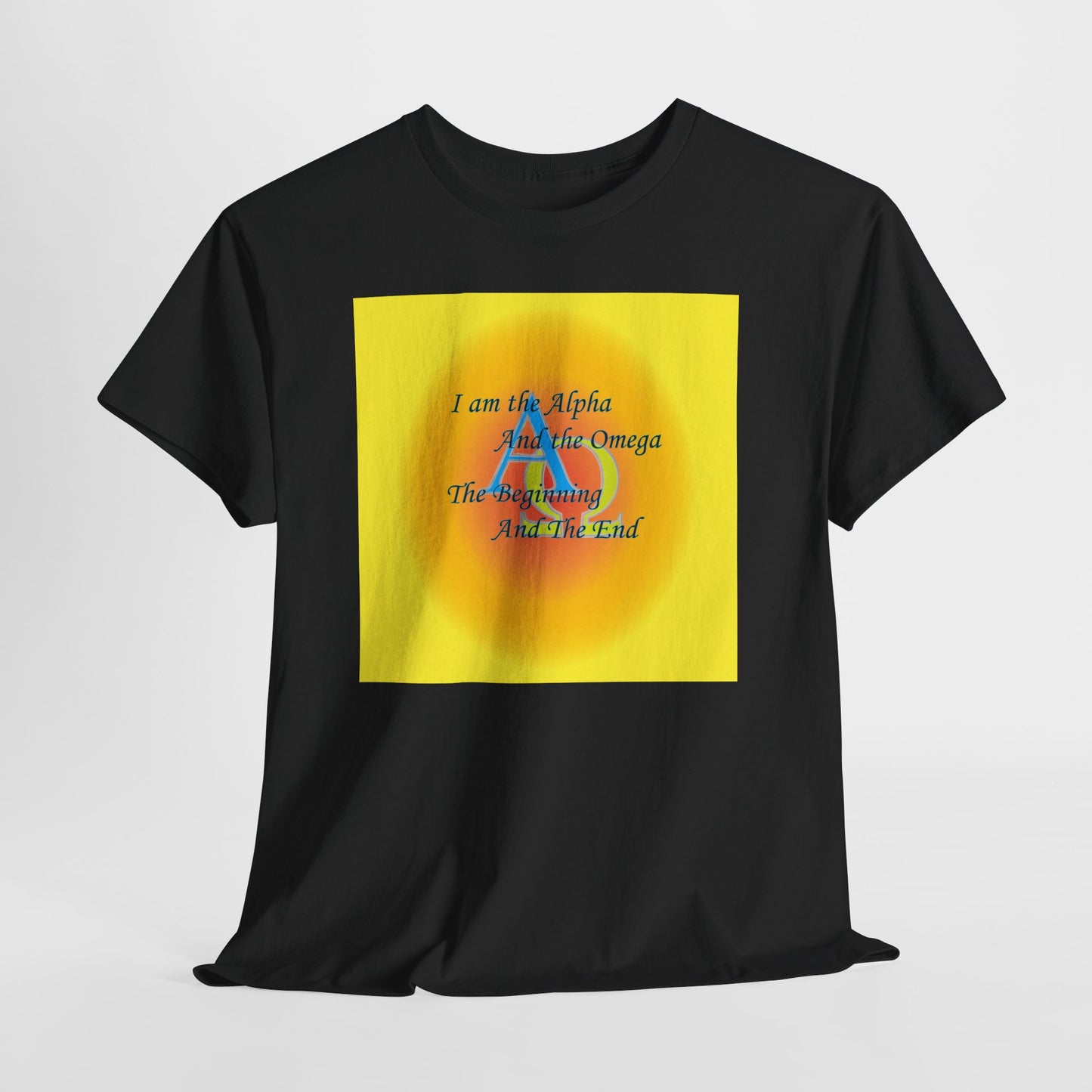 Faith Inspired Alpha and Omega Tee Shirt design.