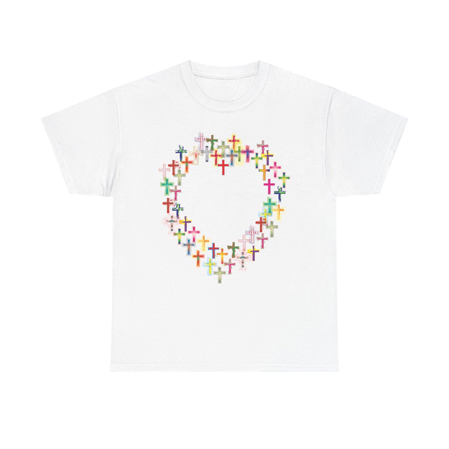 Crosses in the form of a heart christian inspired T-shirt design.