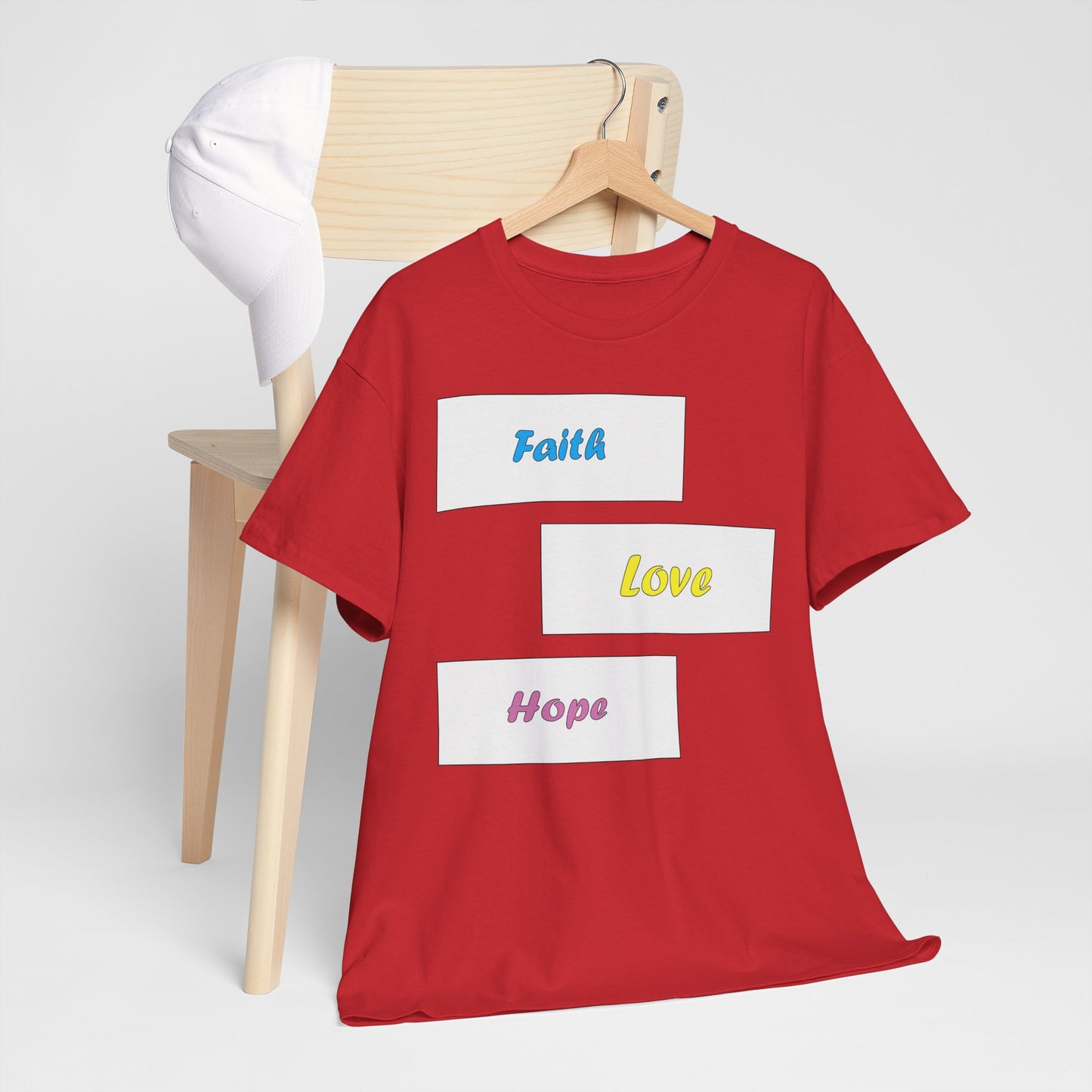 Faith, Love, Hope Christian inspired T-Shirt design.